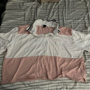 Wild Fable Pink and White Crop T-shirt M